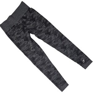 Gymshark Camo Seamless Leggings Womens Size M Black Grey Fitness Athletic nwot